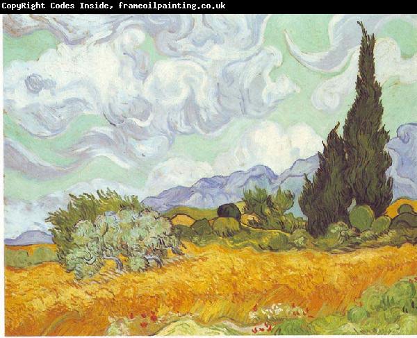 Vincent Van Gogh Cornfield with Cypresses